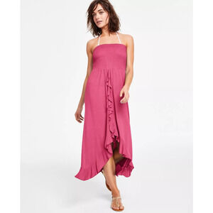 Raviya Womens Strapless High-Low Dress Cover-Up Dress Pink Size M 12300